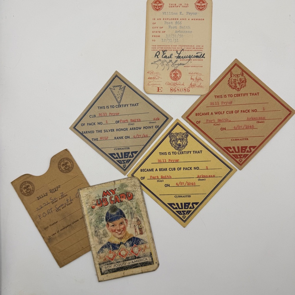 Boy Scouts of America Vintage 1945-1951 Membership Cards Certificates Lot BSA